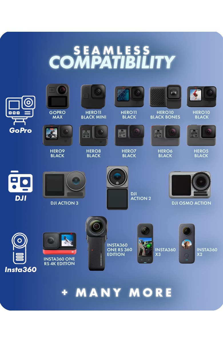 MOVO GB-U80 Underwater Diving Rig for Action Cameras, Alternate, color, Black