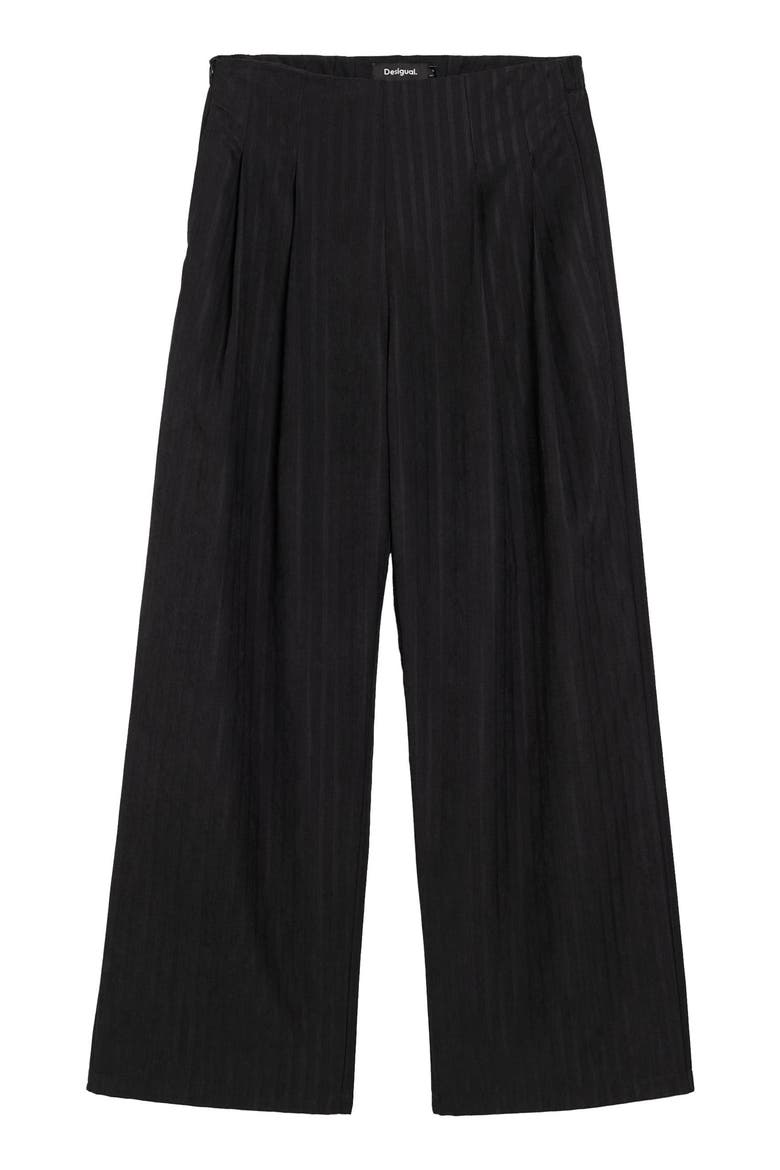 Pleat Front Wide Leg Pants, Alternate, color, BLACK
