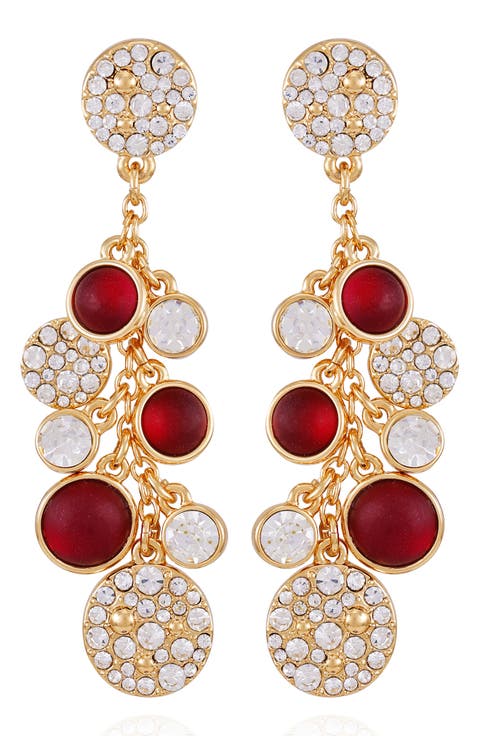 Disc Pavé Drop Earrings