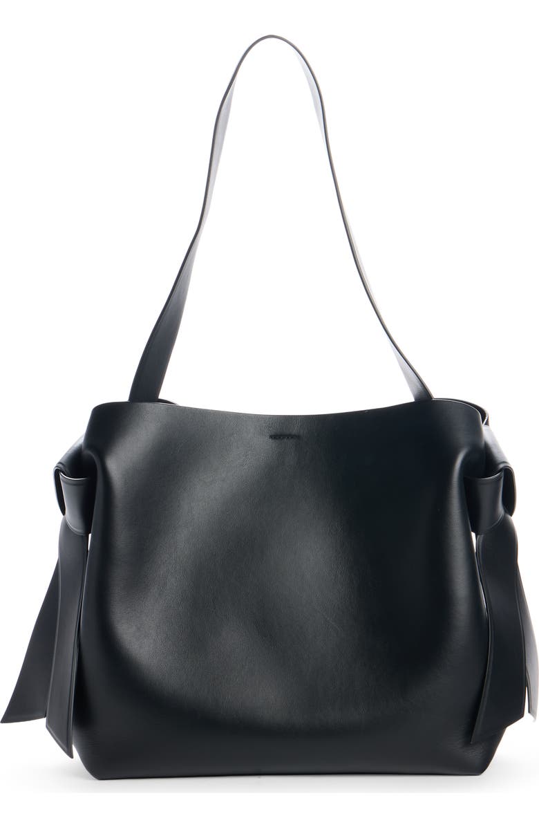 Acne Studios Midi Musubi Leather Bag, Alternate, color, Black