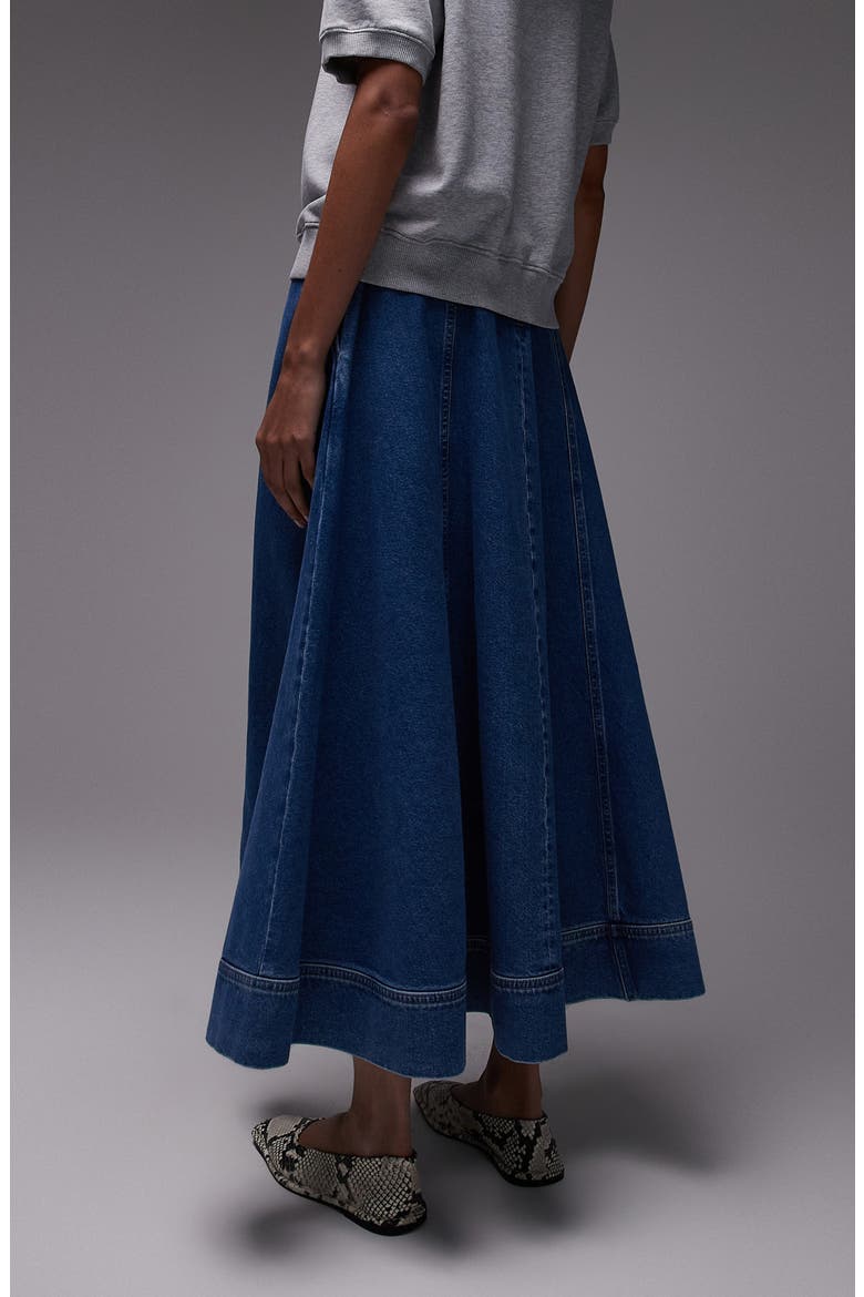 Full Denim Maxi Skirt, Alternate, color, BLUE