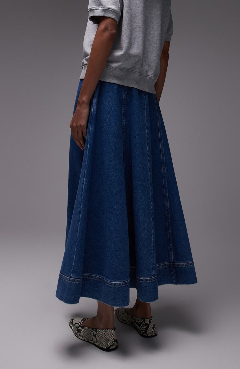 Topshop Full Denim Maxi Skirt, Alternate, color,
