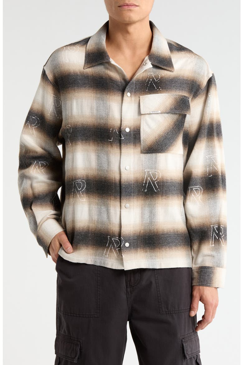 All Over Plaid Shirt, Main, color, LATTE