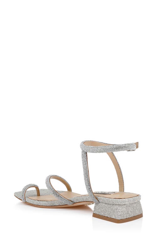 Badgley Mischka Collection Dakotah Ankle Strap Toe Loop Sandal In Silver