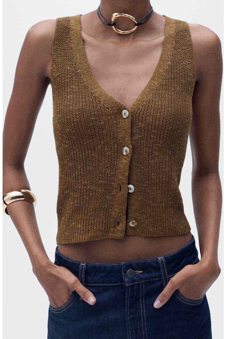 Jazmin Sweater Vest, Alternate, color, TOBACCO BROWN