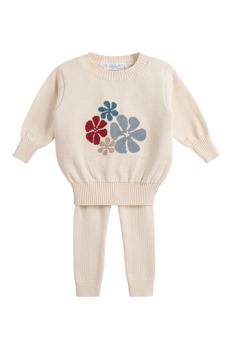 Floral Sweater & Pants Set, Main, color, ECRU