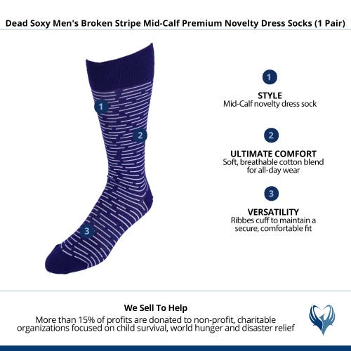 Dead Soxy Broken Stripe Mid-calf Premium Novelty Dress Socks