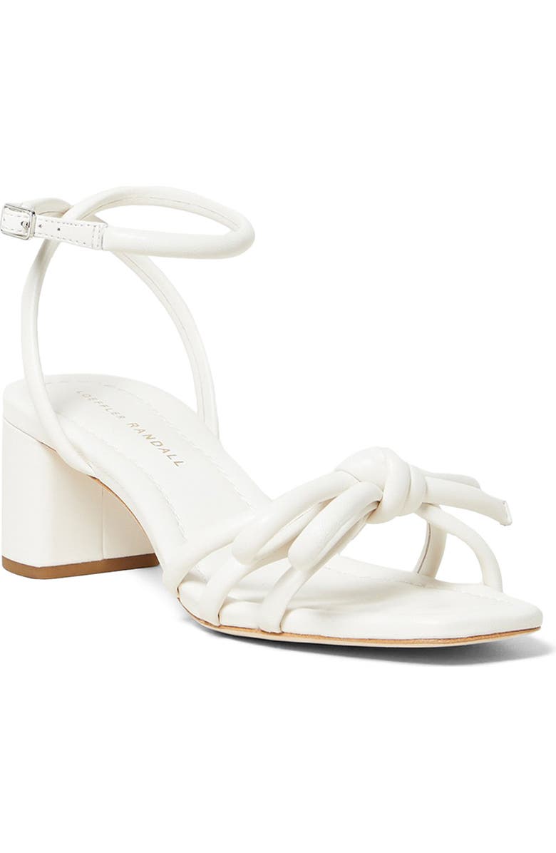 Loeffler Randall Mikel Leather Bow Sandal, Main, color, White