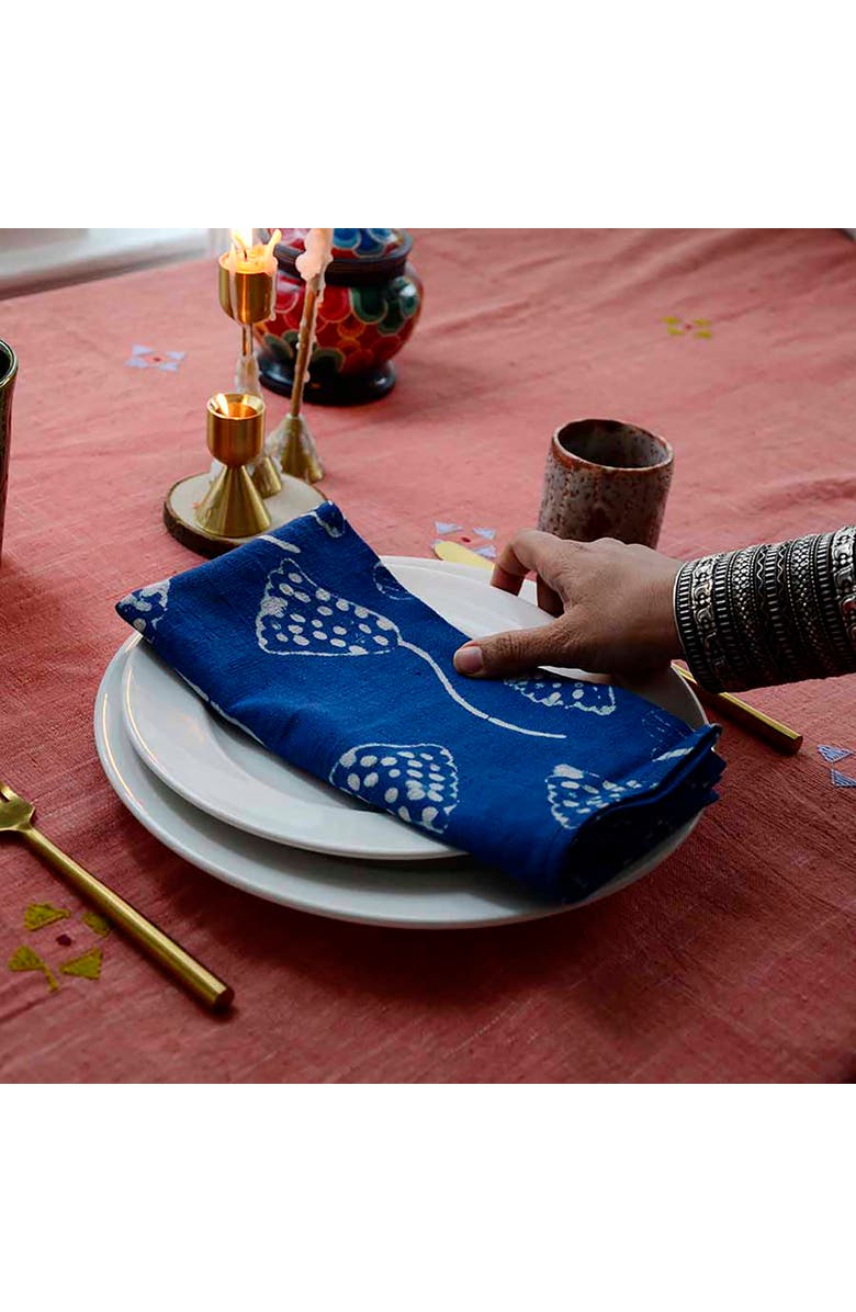 Ichcha Sustainably Made Table Napkins, Alternate, color, Blue