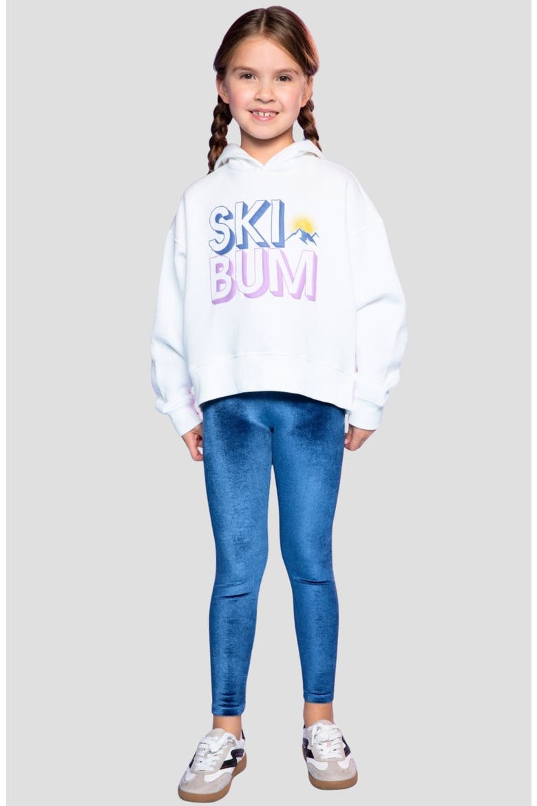 Kids' Graphic Hoodie, Alternate, color, IVORY SKI BUM