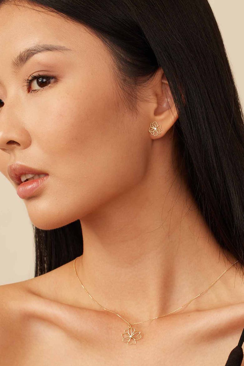 14K Yellow Gold Full Bloom Pendant Necklace, Alternate, color, Yellow Gold