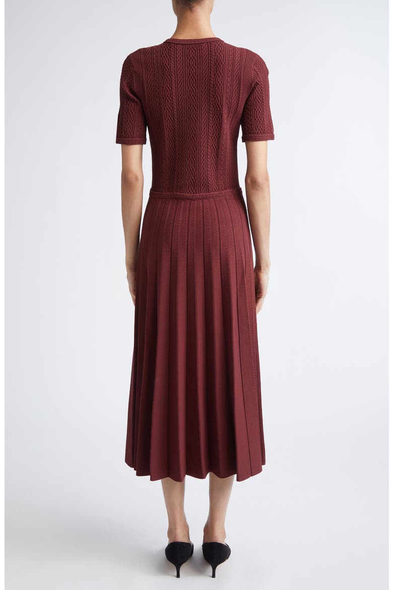 Cable Stitched Knit Midi Dress, Alternate, color, MEDJOOL