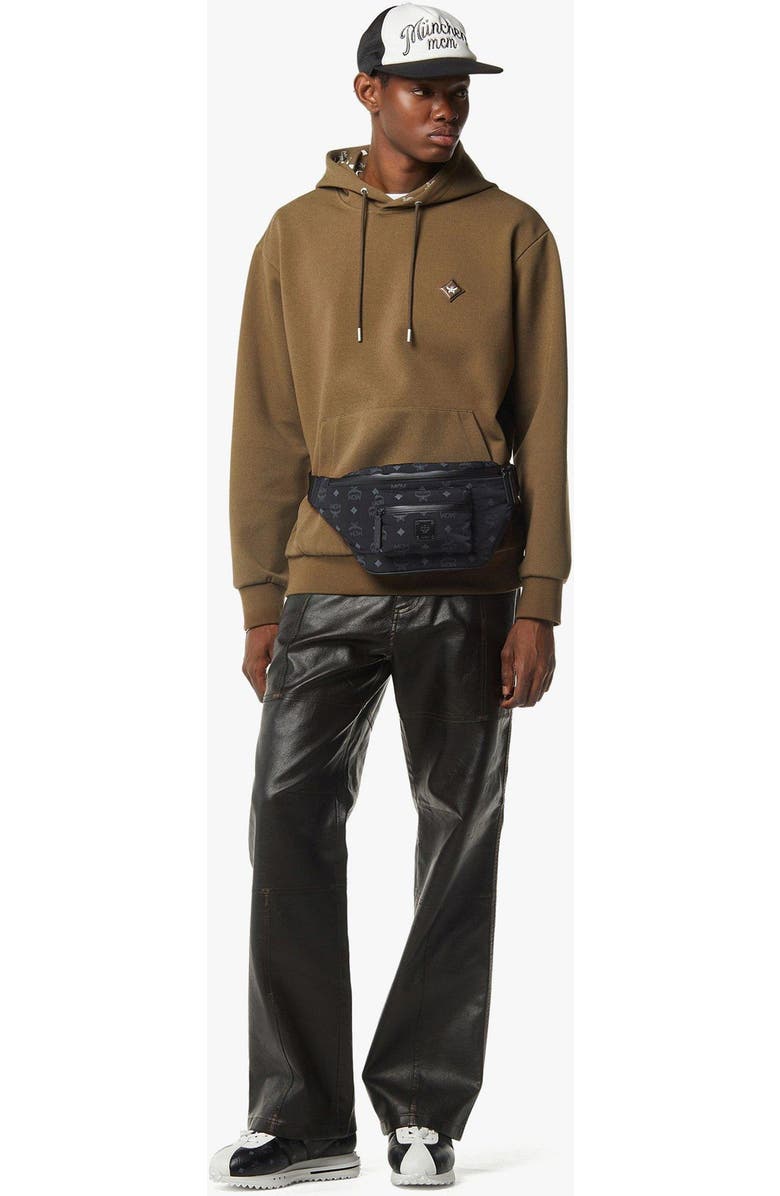 MCM Fursten Belt Bag in Monogram Nylon, Alternate, color, Black