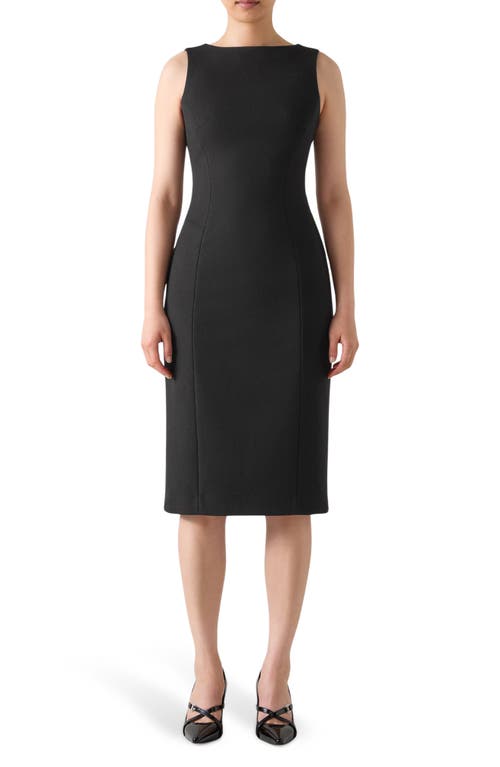 Lk Bennett Rosa Piqué Sleeveless Sheath Dress In Black