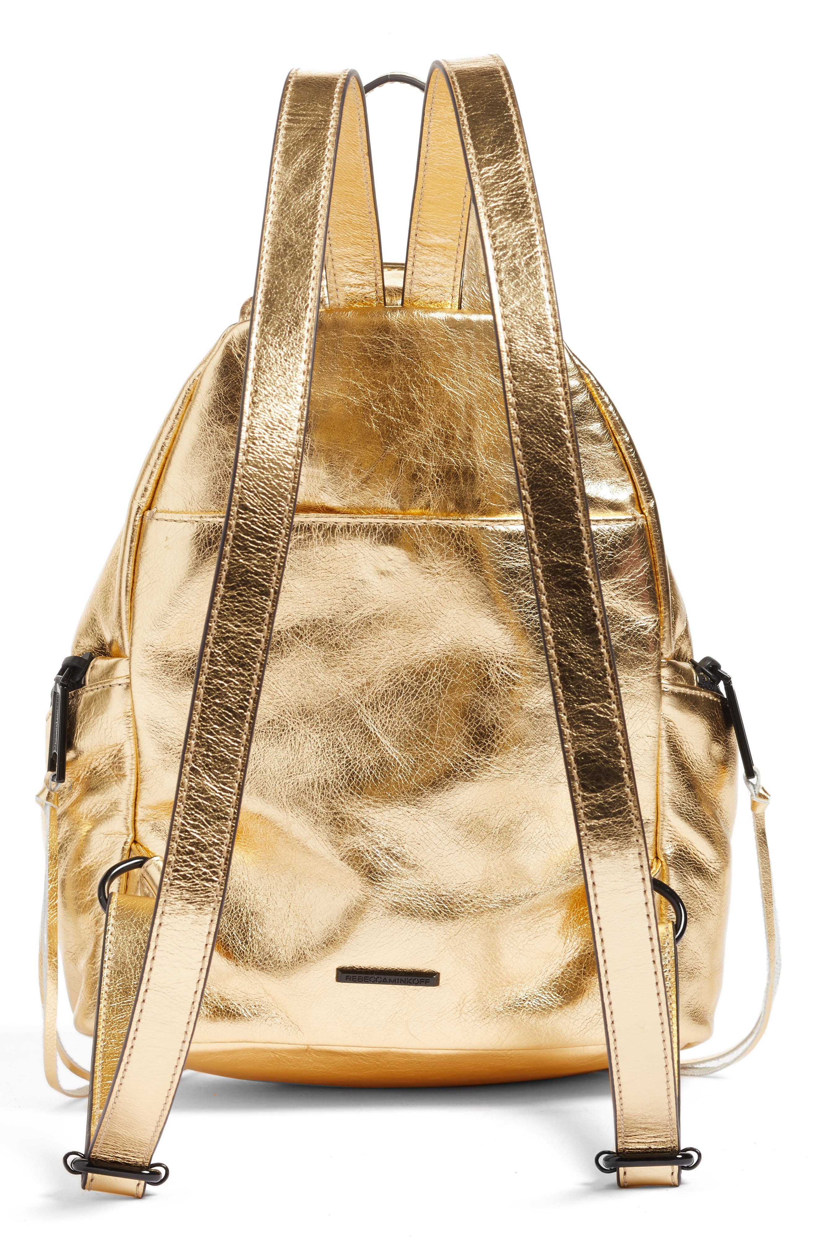 Rebecca Minkoff Medium Julian Metallic Leather Backpack, Alternate, color, 