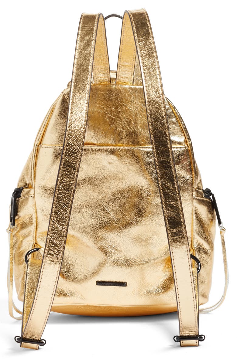 Rebecca Minkoff Medium Julian Metallic Leather Backpack, Alternate, color,