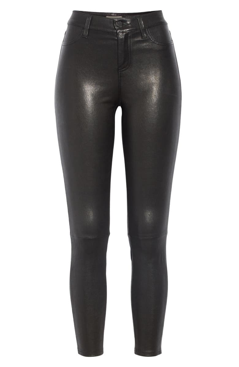 L'AGENCE Adelaide High Waisted Leather Pants, Alternate, color, 