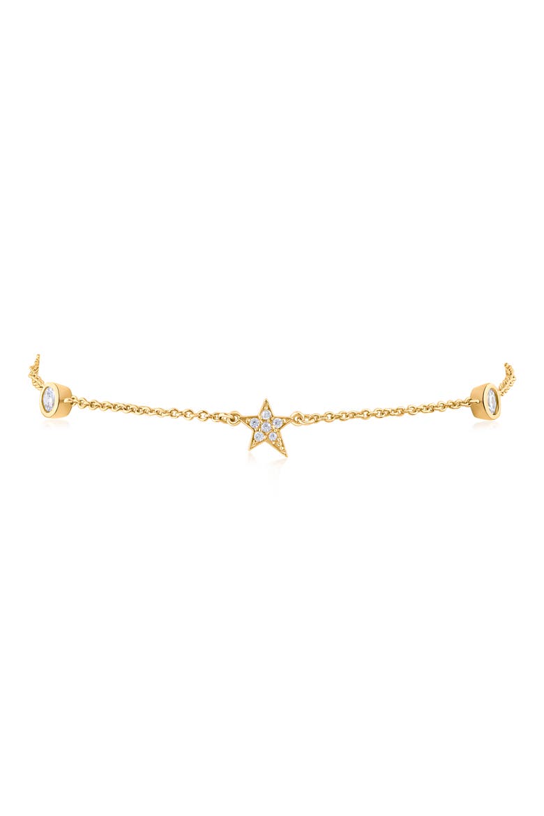 14K Gold Plated Pave Star Bezel CZ Anklet, Alternate, color, CLEAR-GOLD