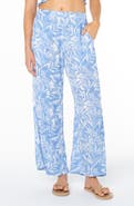 Roxy Midnight Avenue Tropical Palm Wide Leg Pants
