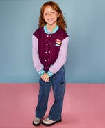 Lands' End Girls Varsity Bomber Jacket