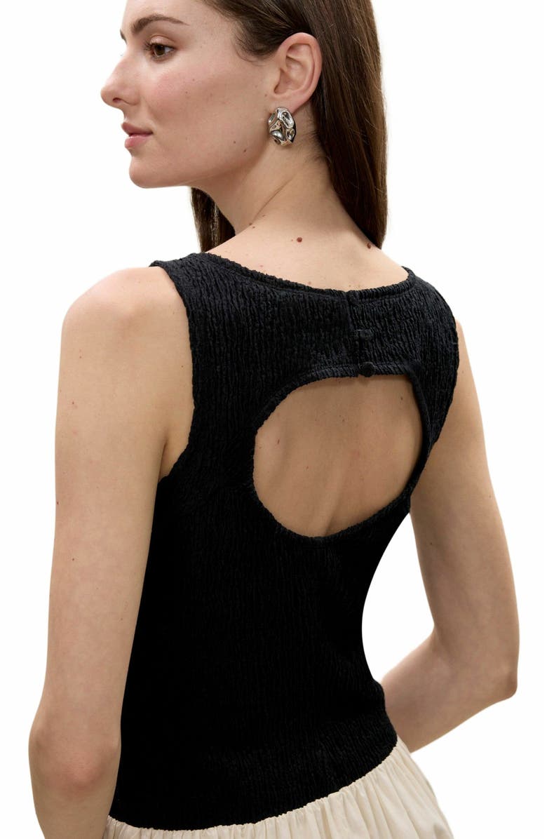 Rebecca Taylor Reese Mixed Media Dress, Alternate, color, Black