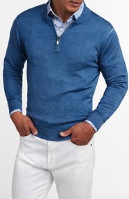 David Donahue Skipper Merino Wool Blend Quarter Zip Sweater