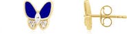 The Lovery Fine Jewelry Lapis CZ Butterfly Stud Earrings