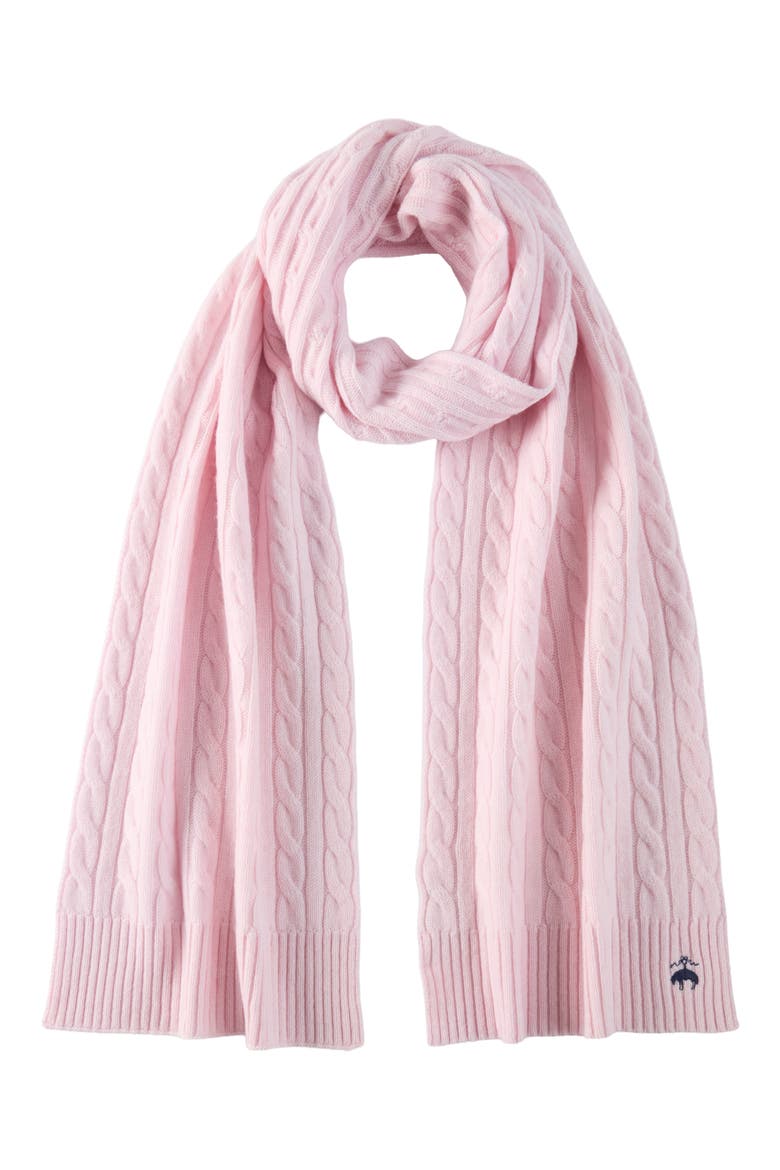 Wool & Cashmere Cable Scarf, Alternate, color, LIGHT PINK