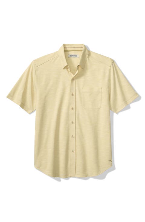 San Lucio Tides IslandZone® Short Sleeve Cotton Blend Button-Up Shirt