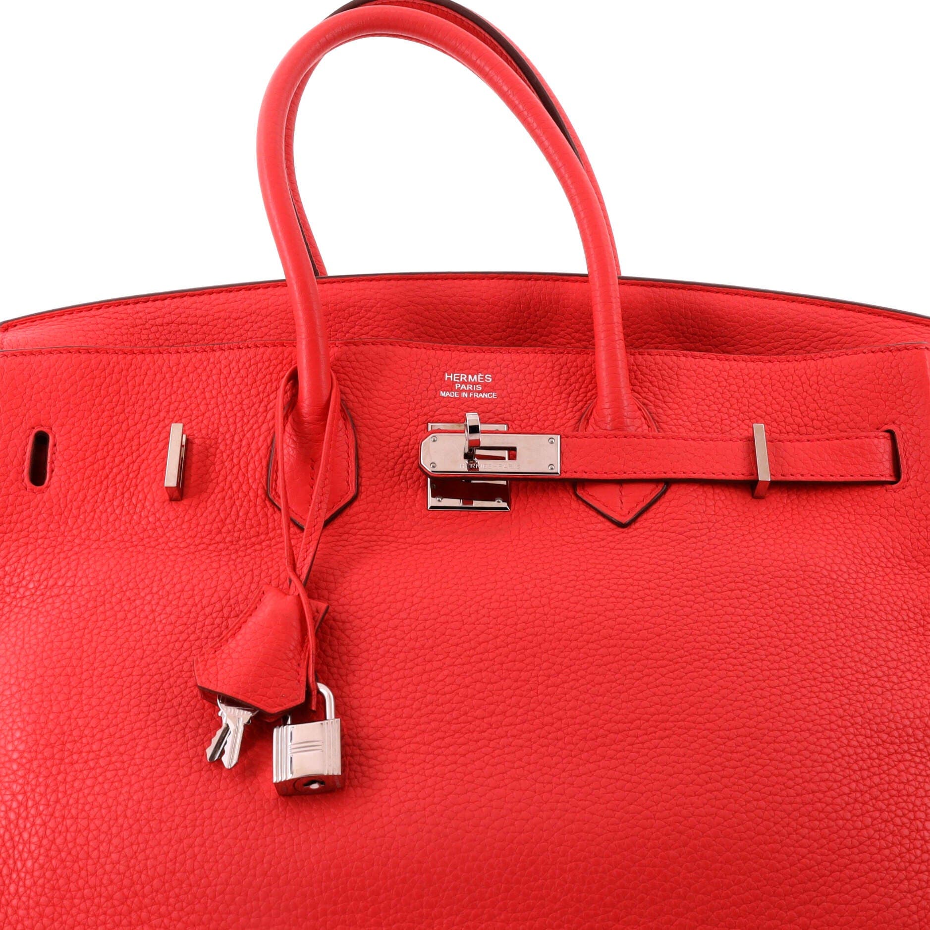 Pre-Owned Hermes Birkin Handbag Pink Clemence with Palladium Hardware 35, Alternate, color, Bougainvillier