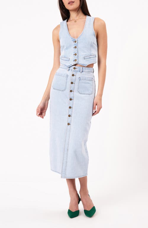 Rolla's Denim Midi Skirt In Light Vintage Blue