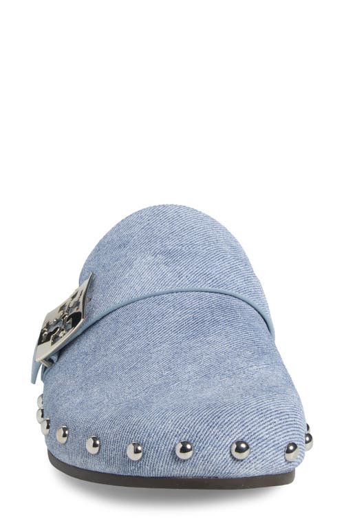 Tory Burch Mellow Studded Mule In Blue Cloud/silver
