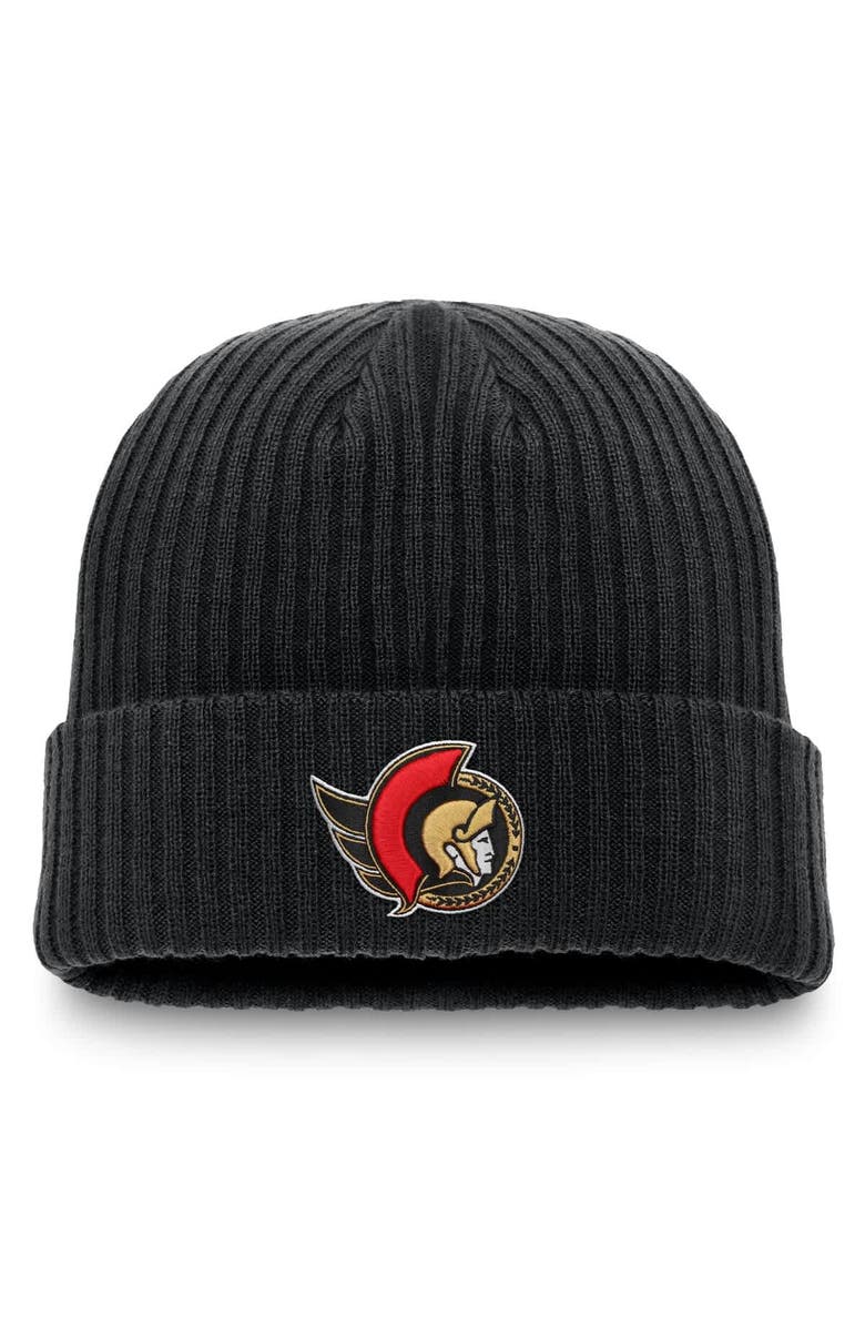 FANATICS Men's Fanatics Black Ottawa Senators Component Cuffed Knit Hat, Main, color, Black