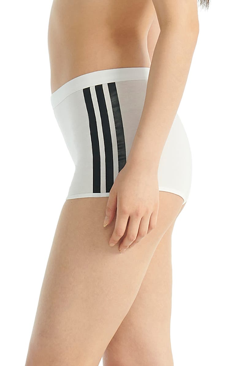 adidas Originals 3-Stripes Boyshorts, Alternate, color, White