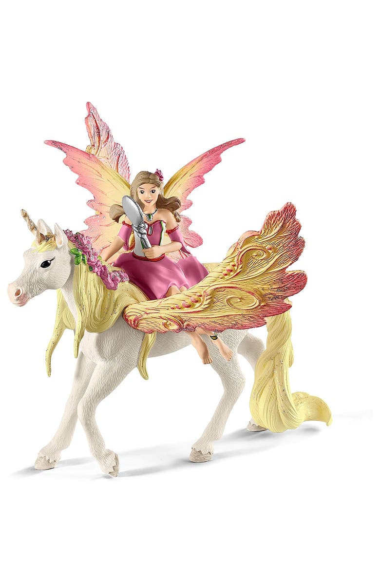 Schleich Bayala Fairy Feya With Pegasus Unicorn, 3 Piece Figurine Playset, Kids, Main, color, Multicolored