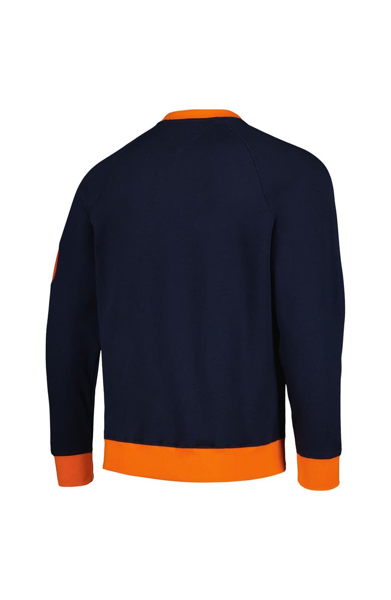 Tommy Hilfiger Men's Tommy Hilfiger Navy Chicago Bears Reese Raglan Tri-Blend Pullover Sweatshirt, Alternate, color, 