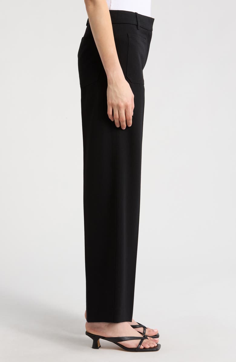 Nili Lotan Enya Wide Leg Wool Pants, Alternate, color, Black
