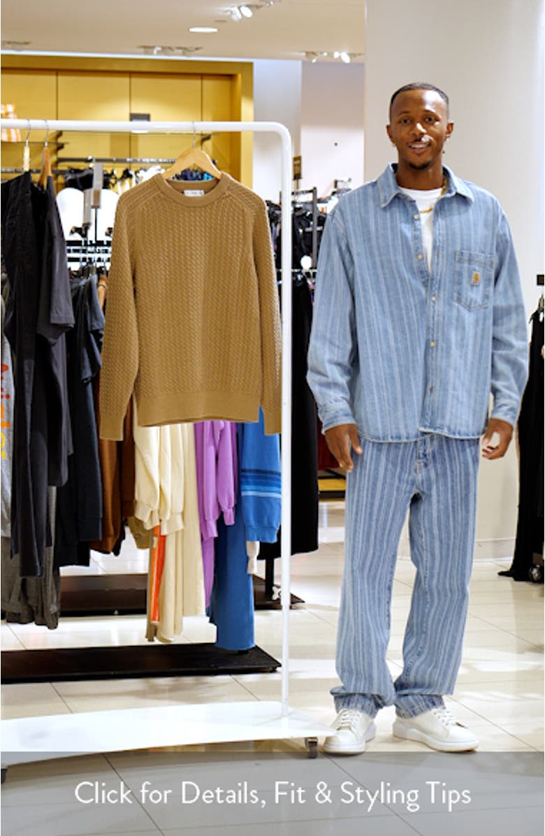 Cabled Cotton Crewneck Sweater, sales video thumbnail