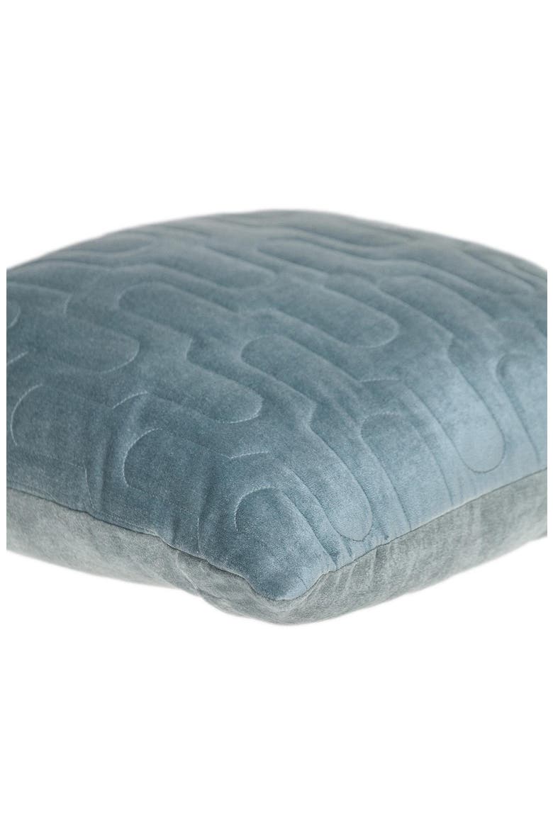 Basil Quilted Velvet Throw Pillow, Alternate, color, GRAY