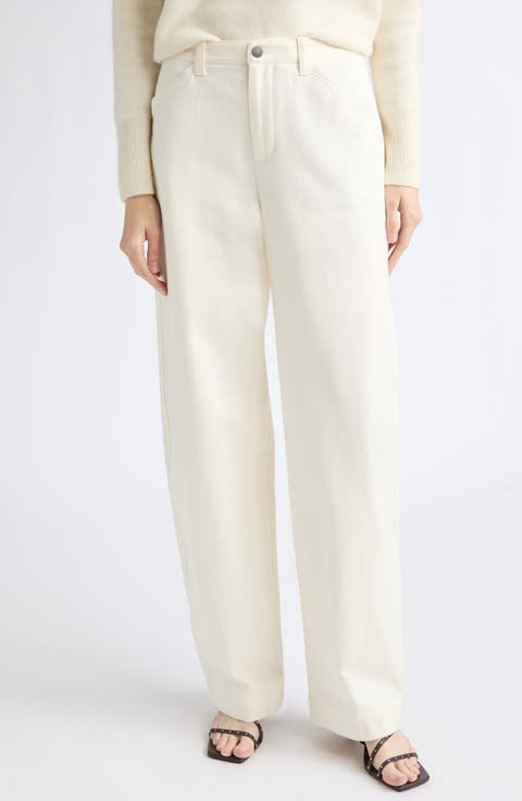Brushed Cotton Wide Leg Pants