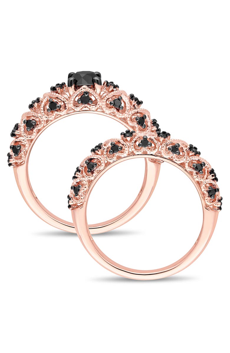 Julianna B. Black Diamond Vintage Bridal Ring Set, Alternate, color, Diamond