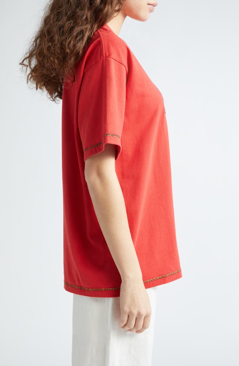 Bode Embroidered Parakeets Cotton Graphic T-Shirt, Alternate, color, 