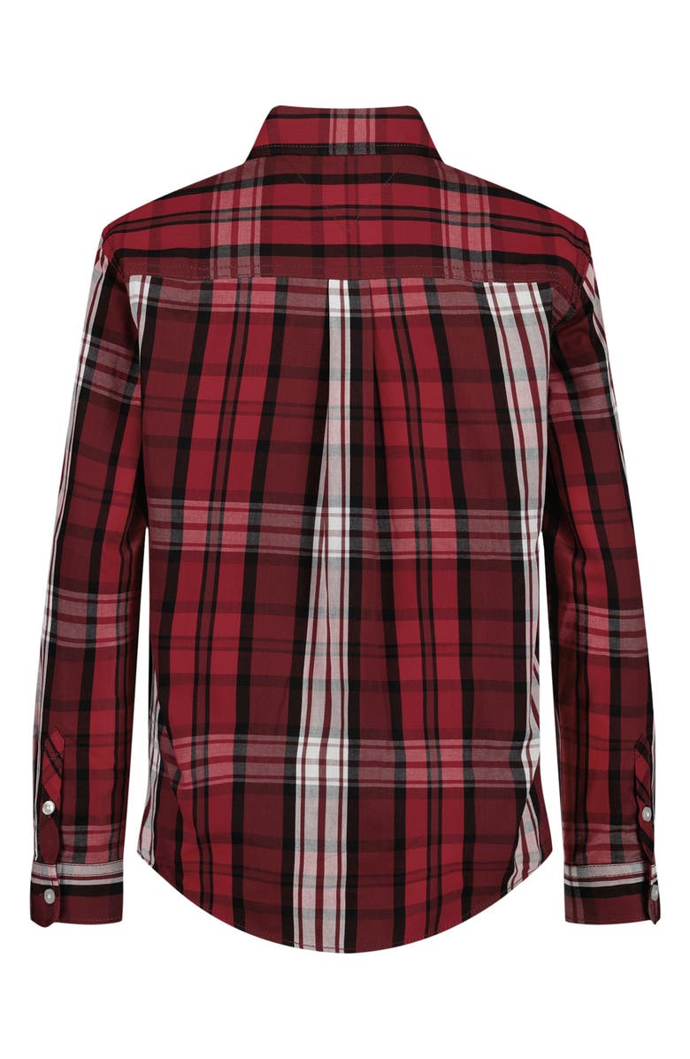 Tommy Hilfiger Kids' Plaid Button-Up Shirt, Alternate, color, Syrah