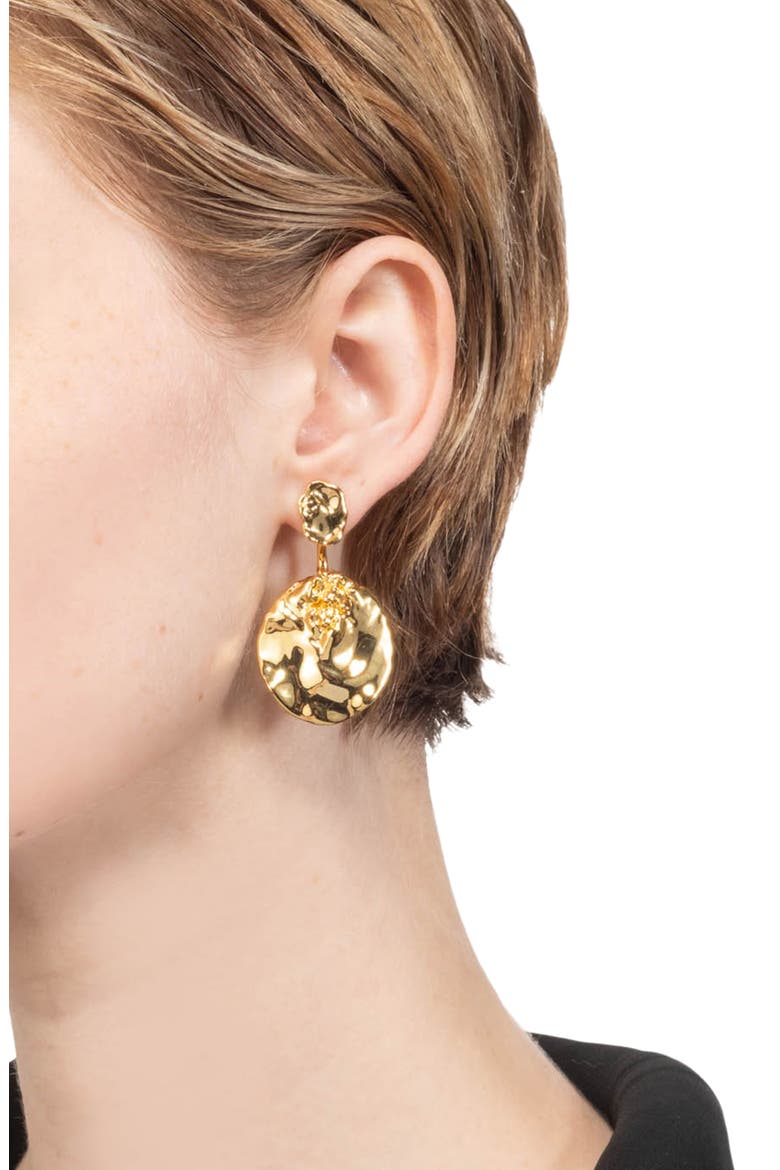 Brut Coin Drop Front/Back Earrings, Alternate, color, NO STONES
