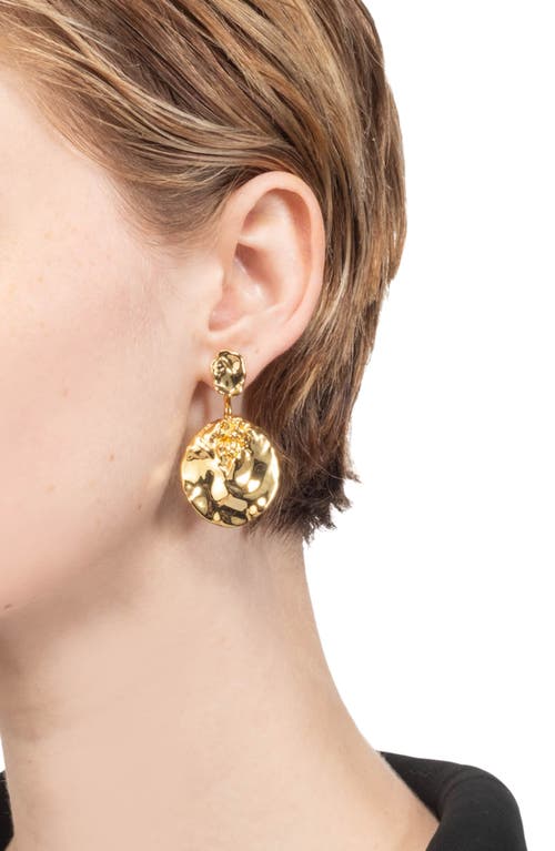 Alexis Bittar Brut Coin Drop Front/back Earrings In Gold