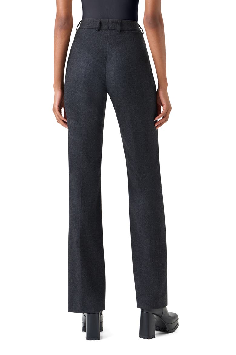 Marilyn High Waist Wool & Silk Flannel Pants, Alternate, color, CHARCOAL