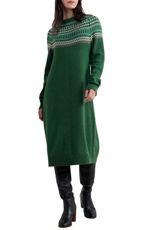 Bird Ring Long Sleeve Sweater Dress