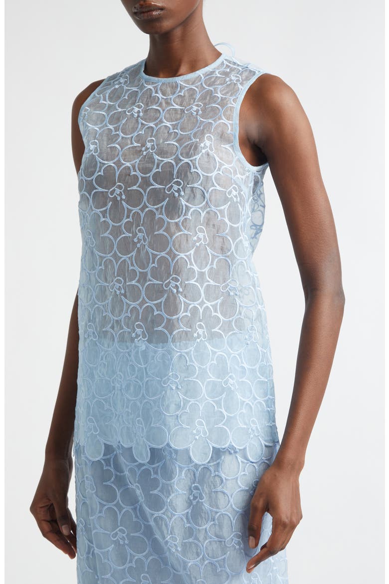 Cerise Floral Embroidered Organza Top, Alternate, color, LIGHT BLUE FELICIA EMBROIDERY