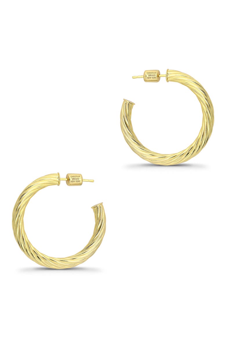 Twist 30mm Hoop Earrings, Alternate, color, GOLD