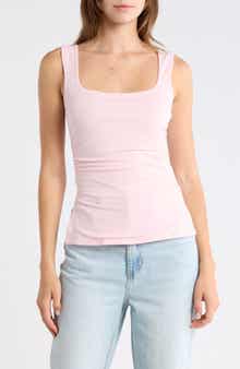Madden Girl Square Neck Ruched Tank Top